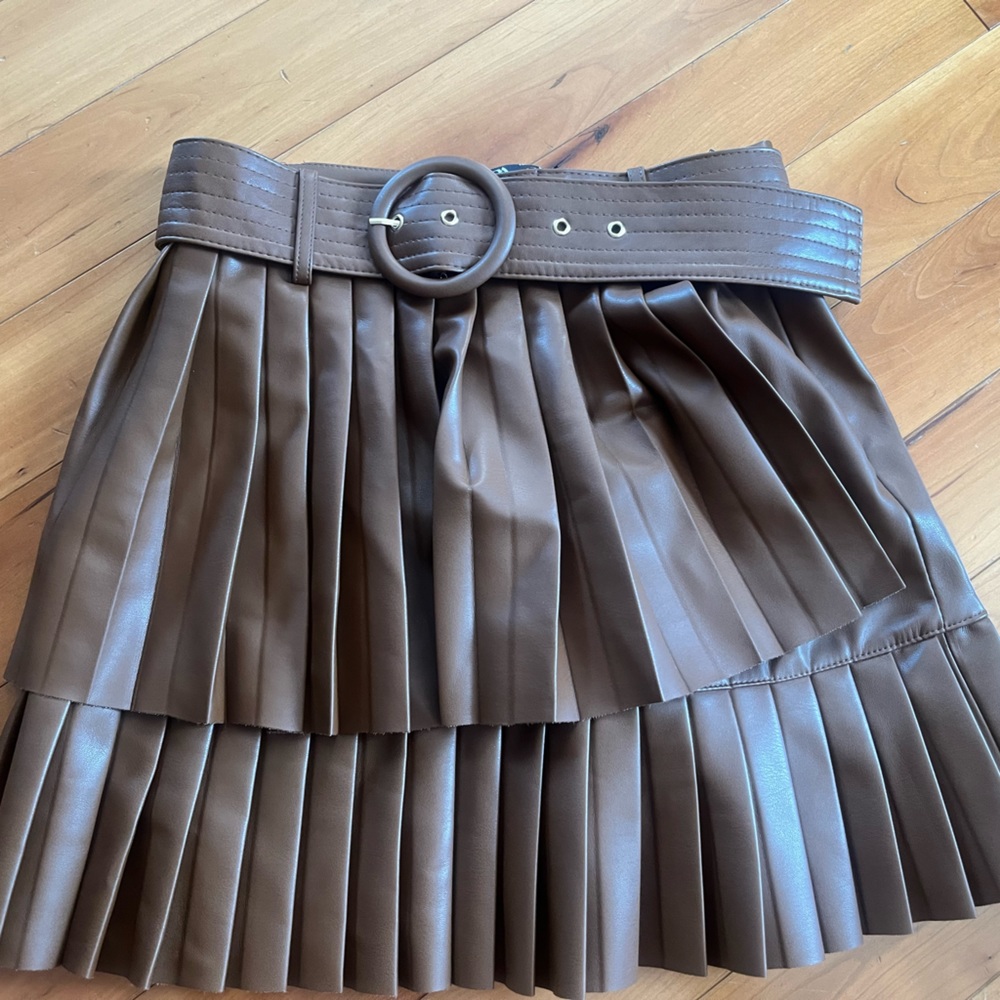 Brown Leather Zara Skirt